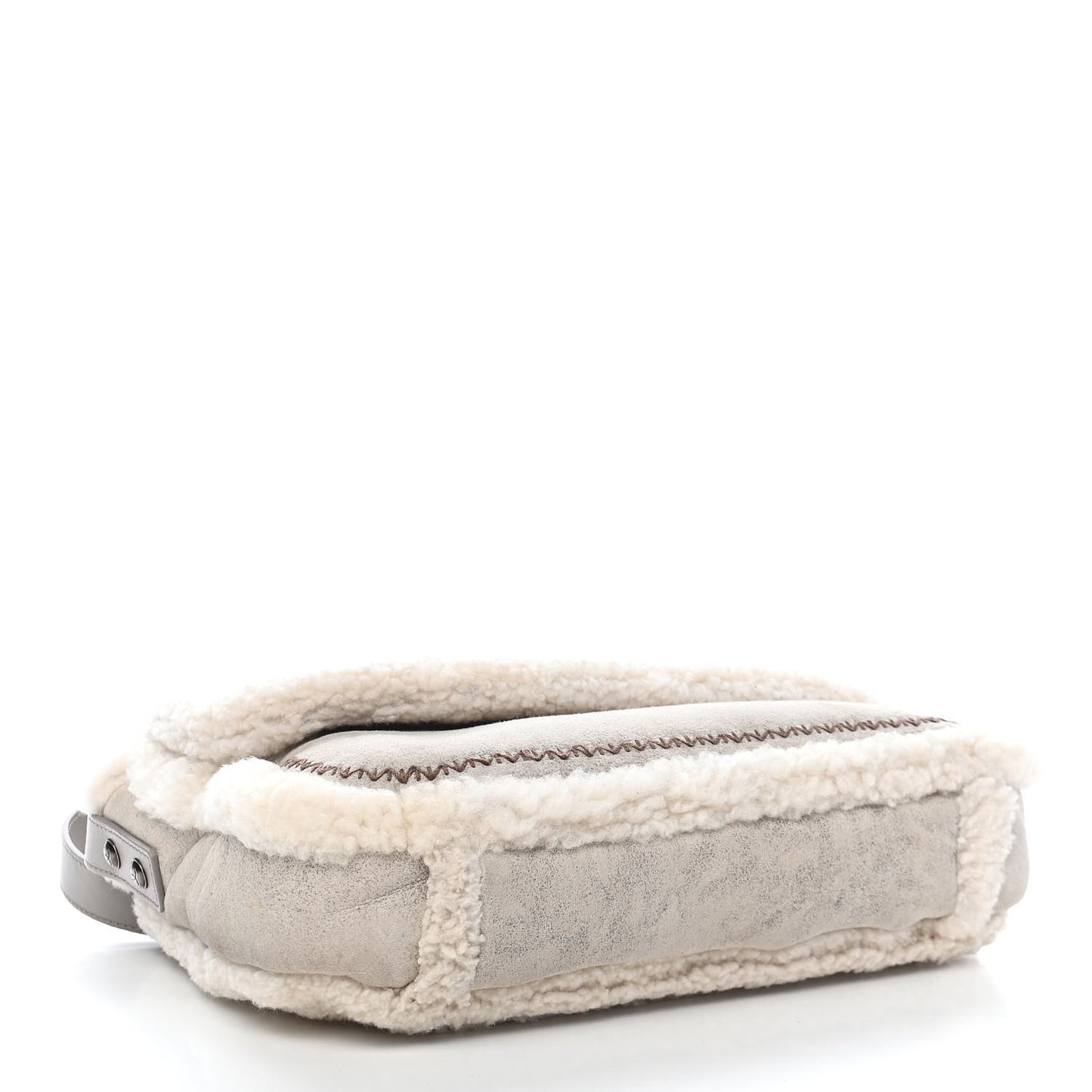 Shearling Lambskin Messenger Bag Grey
