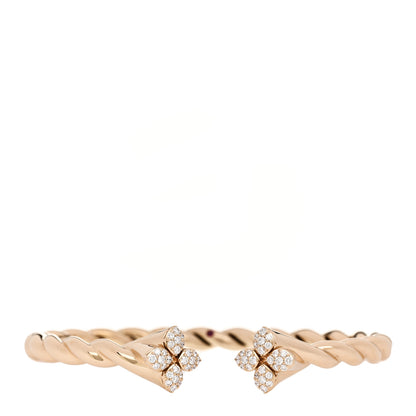 Roberto Coin 18K Yellow Gold Diamond Love in Verona Twist Open Bracelet 1 of 4
