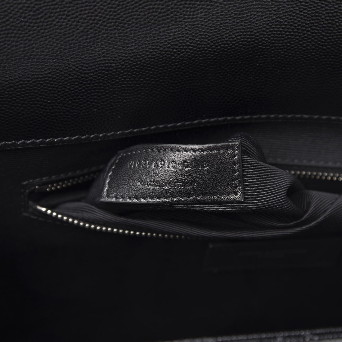 Grain De Poudre Textured Mixed Matelasse Large Triquilt Monogram Satchel Black