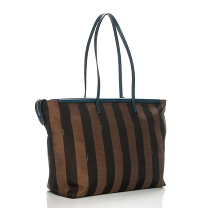 Fendi Pequin Vitello Medium Roll Tote Tobacco Petrolio 3 of 9