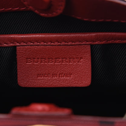 Burberry Overdyed Canvas Horseferry Check Baby Bucket Bag Parade Red 5 of 7