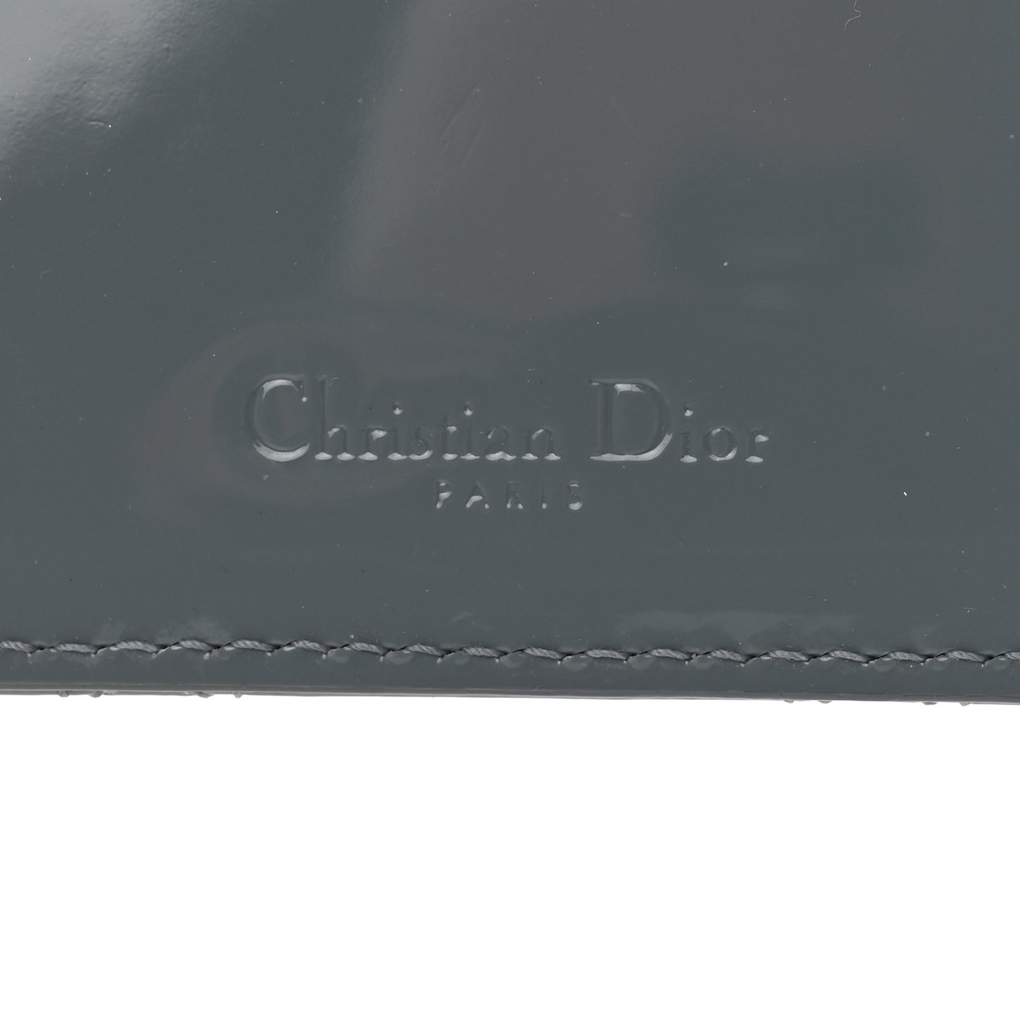 Patent Cannage Lady Dior Card Holder Cloudy Blue