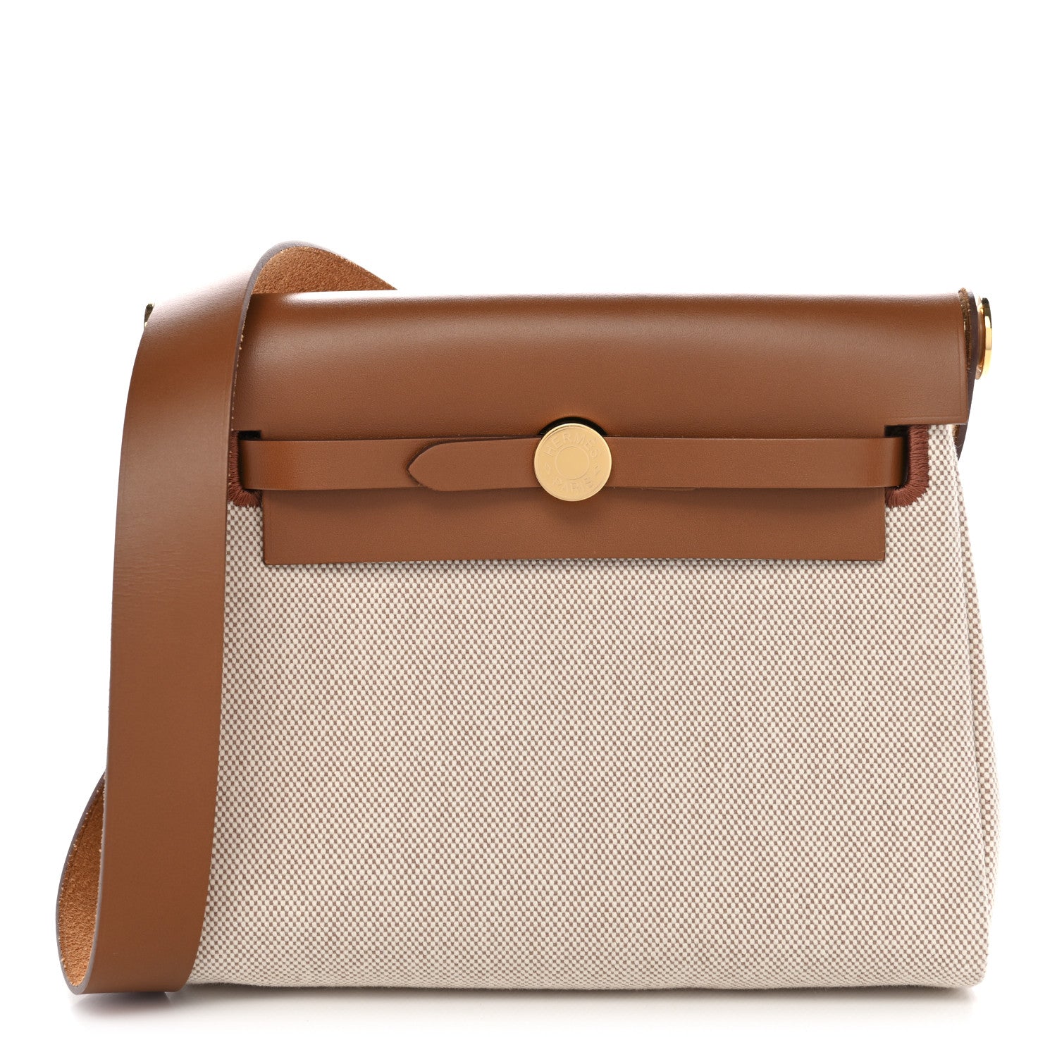 Hermes Military Toile Vache Hunter Herbag Zip Retourne 20 Ecru Beige Fauve 1 of 11