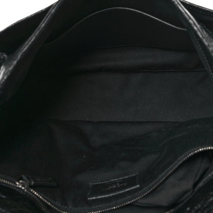 Saint Laurent Crinkled Calfskin Matelasse Monogram Large Niki Chain Satchel Black 5 of 9