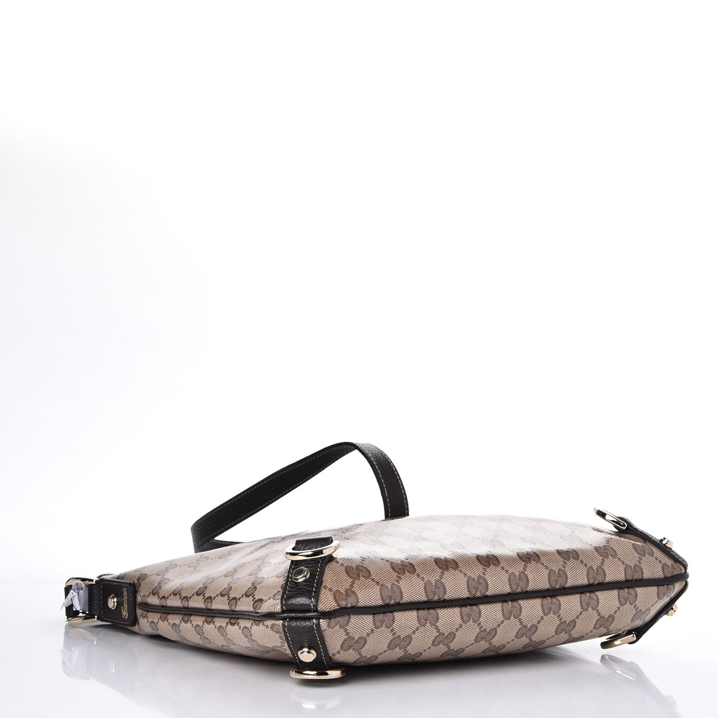 Crystal Monogram Abbey Messenger Bag Beige Dark Brown