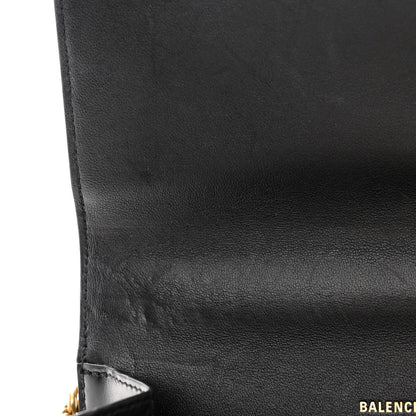 Balenciaga Box Calfskin S Sharp Chain Shoulder Bag Black 7 of 10