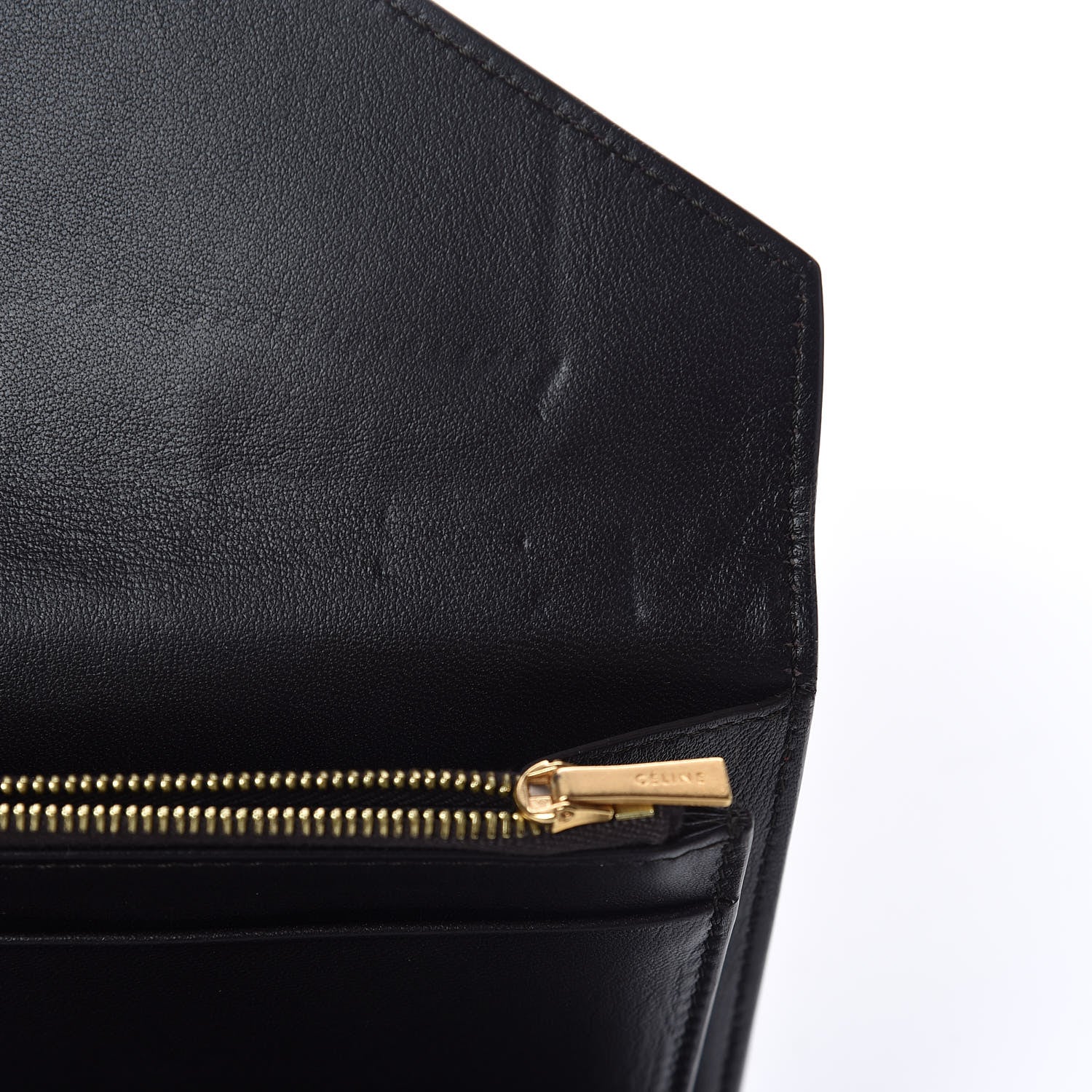 Celine Smooth Calfskin Pocket Tri-Fold Multifunction Envelope Flap Wallet Dark Rust 9 of 9