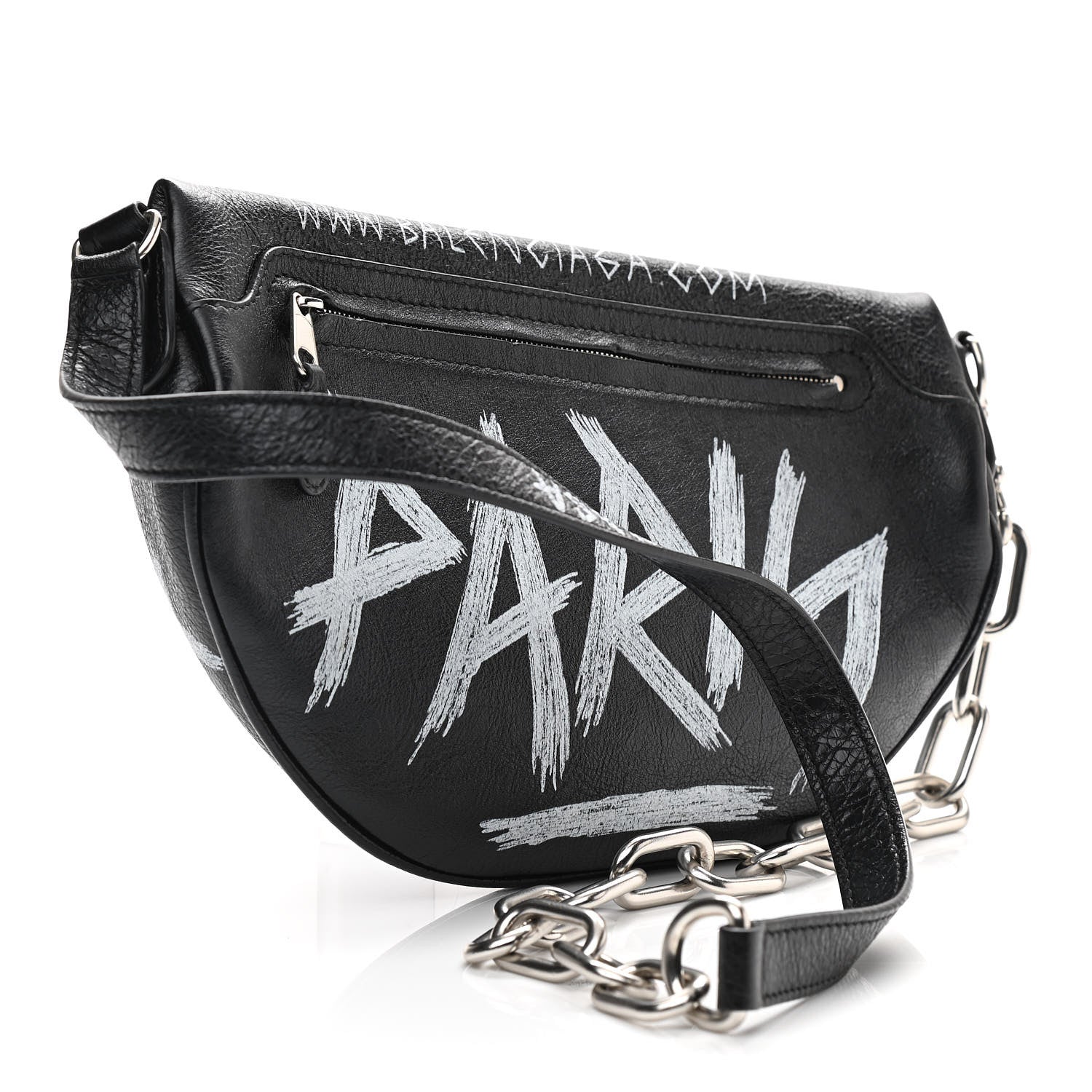 Balenciaga Agneau Arena Graffiti All Over XS Souvenir Belt Bag Black White 4 of 12