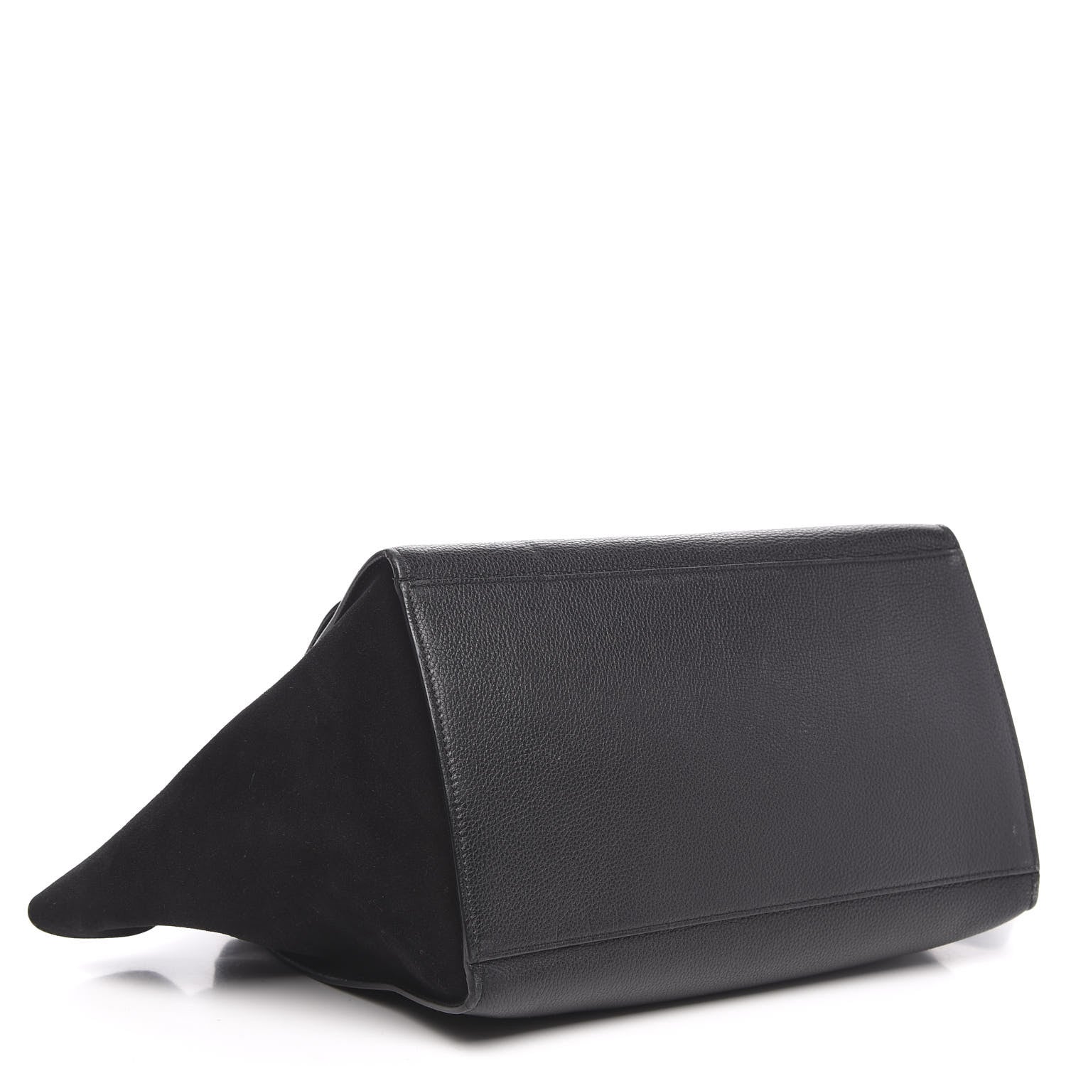 Celine Drummed Calfskin Suede Medium Trapeze Black 4 of 10