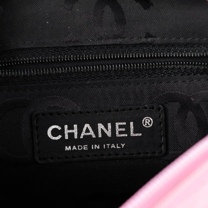 Chanel Calfskin Quilted Cambon Pochette Pink Black 6 of 7
