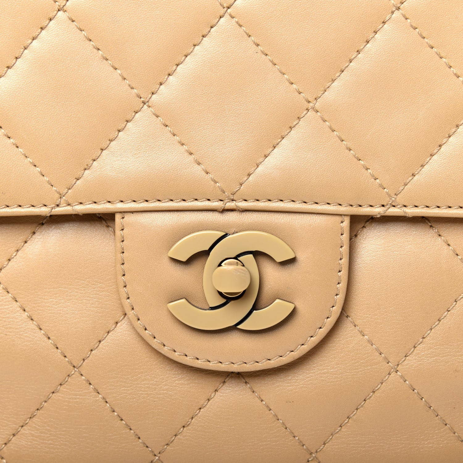Chanel Lambskin Bekko Resin Jumbo Single Flap Beige 24 of 24