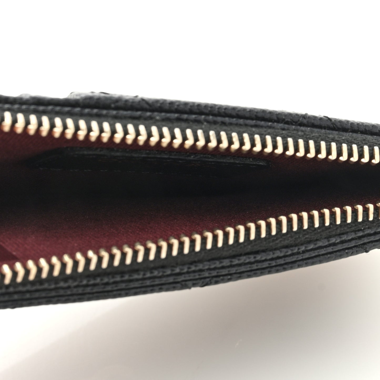 Caviar Quilted Flap Zip Card Holder Black