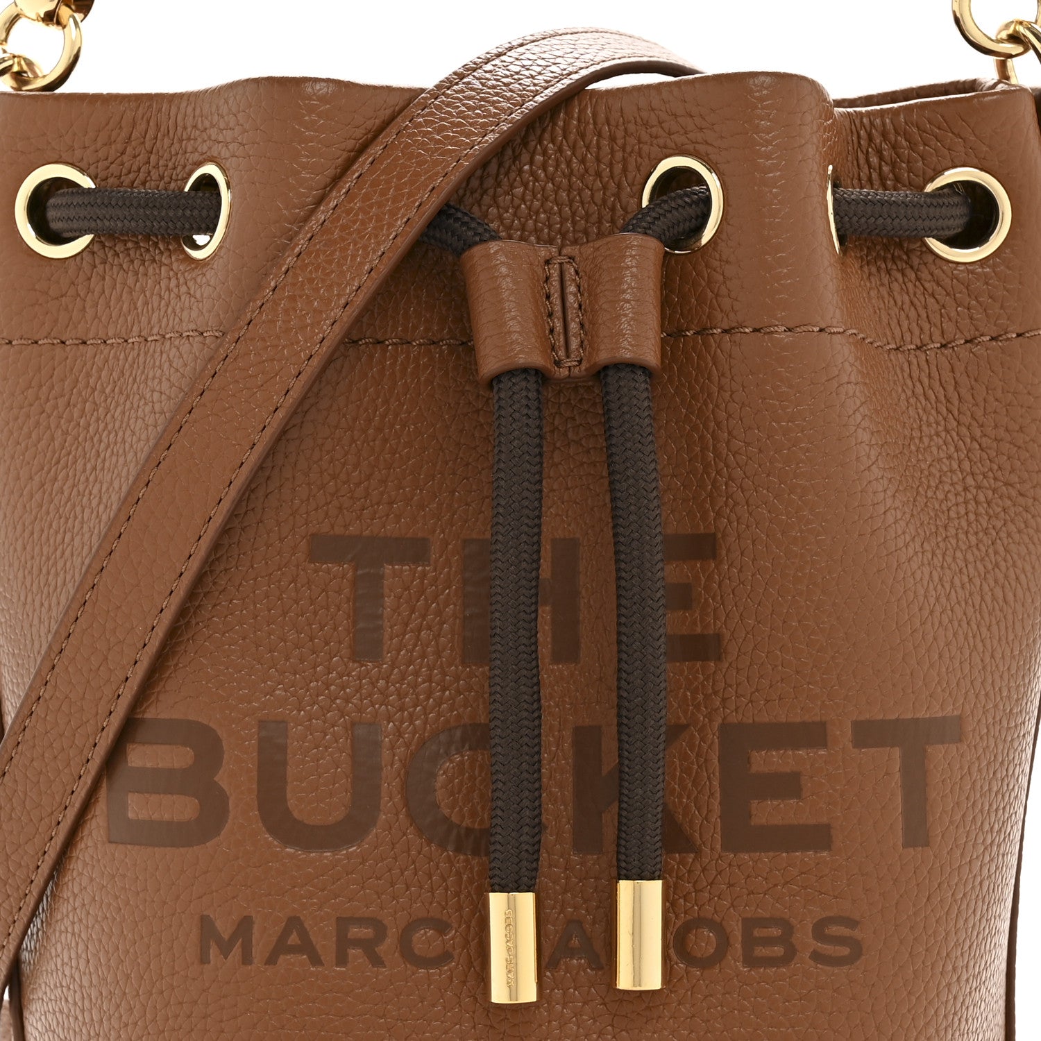 Marc Jacobs Grained Calfskin Mini The Bucket Bag Argan Oil 9 of 14