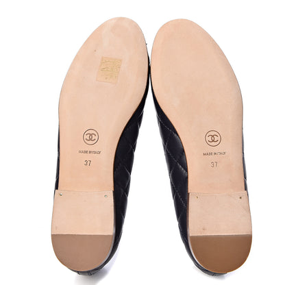 Chanel Quilted Lambskin CC Ballerina Flats 37 Navy 8 of 8