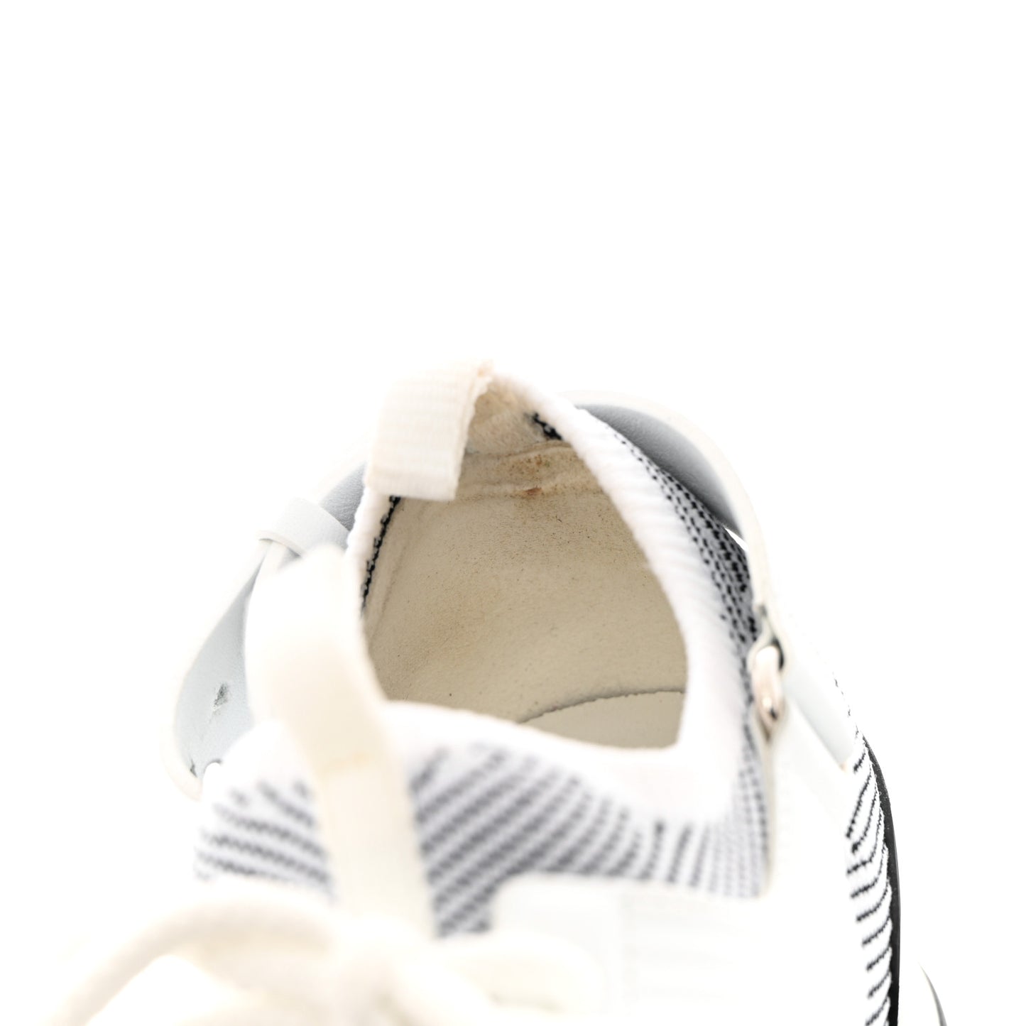 Calfskin Womens Athlete Sneakers 38.5 White Multicolor