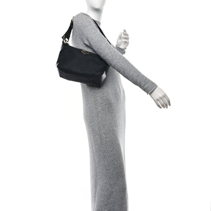 Prada Tessuto Nylon Vitello Hobo Black 2 of 11