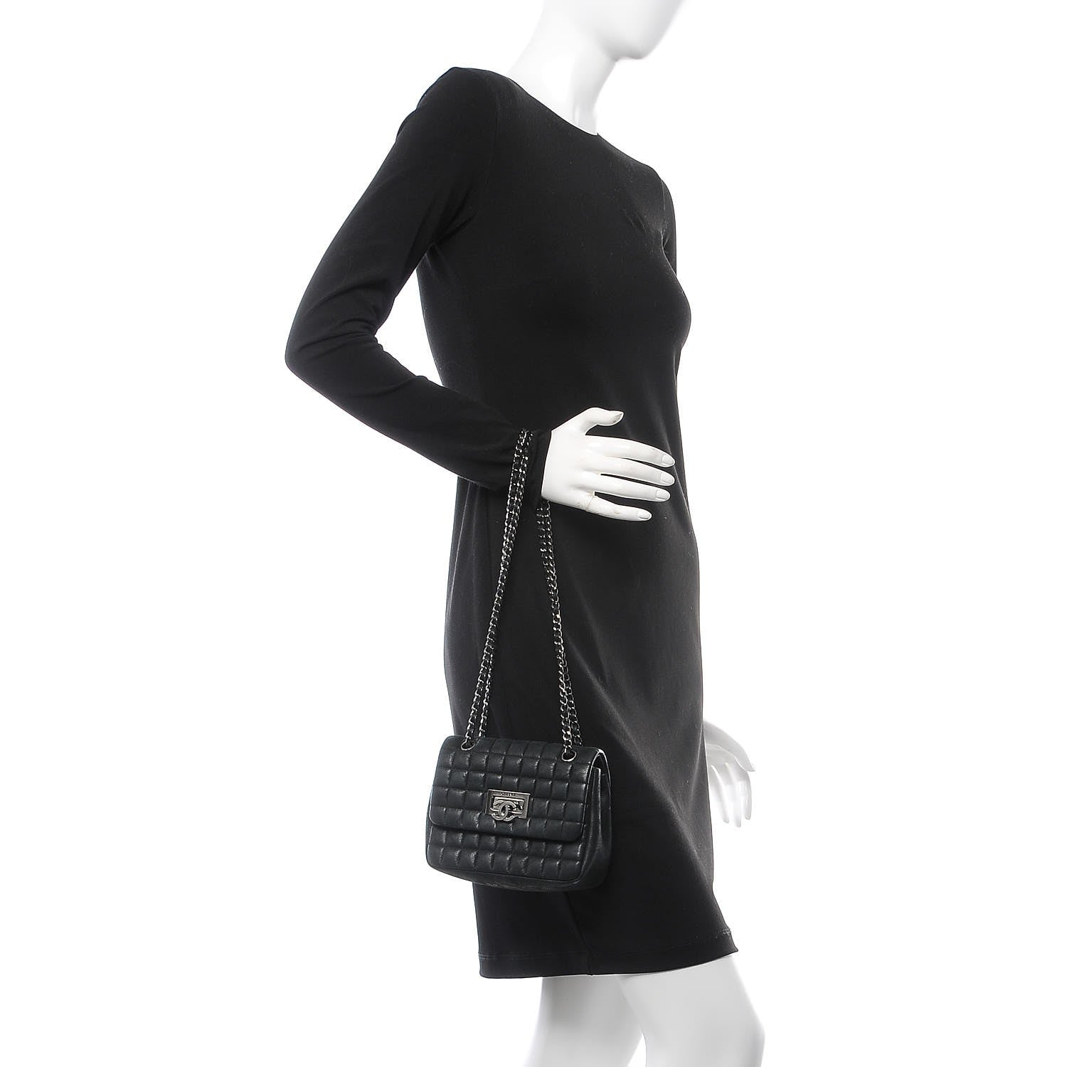 Chanel Iridescent Calfskin Square Quilted Mini Flap Black 2 of 12