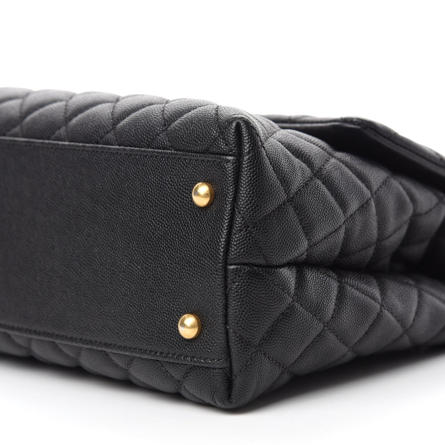 Caviar Quilted Medium Coco Handle Flap Black