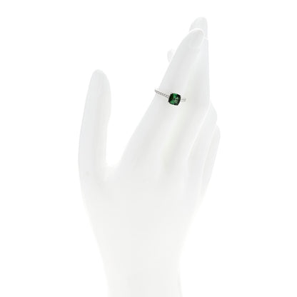 Tiffany Platinum Diamond Green Tourmaline Legacy Ring 49 4.75 2 of 6