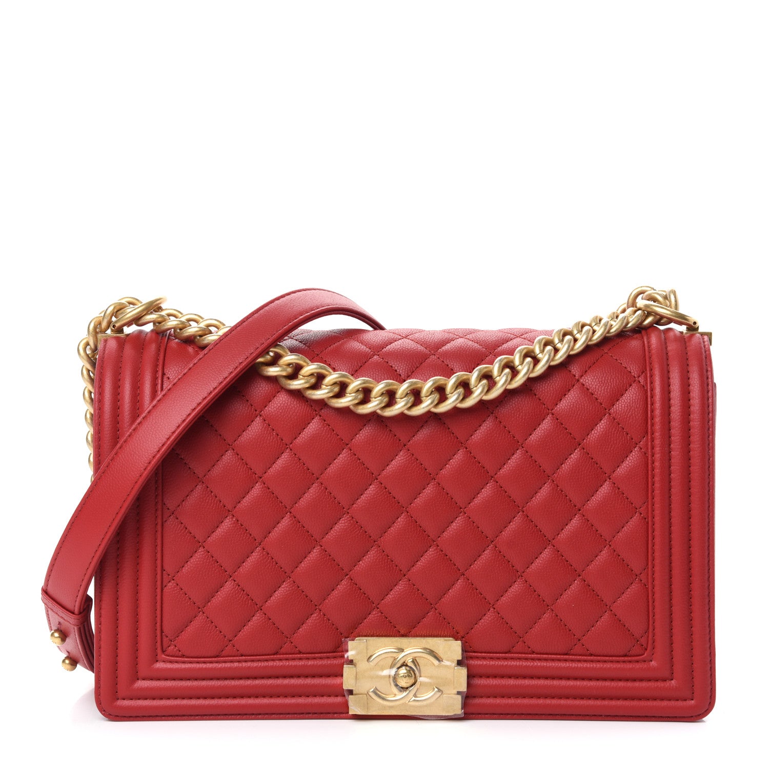 Chanel Caviar Quilted New Medium Boy Flap Dark Red 1 of 10