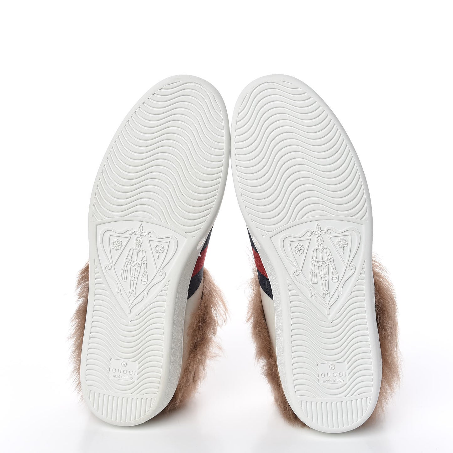Calfskin Wool Web Bee Embroidered Mens Ace Sneakers 8 White