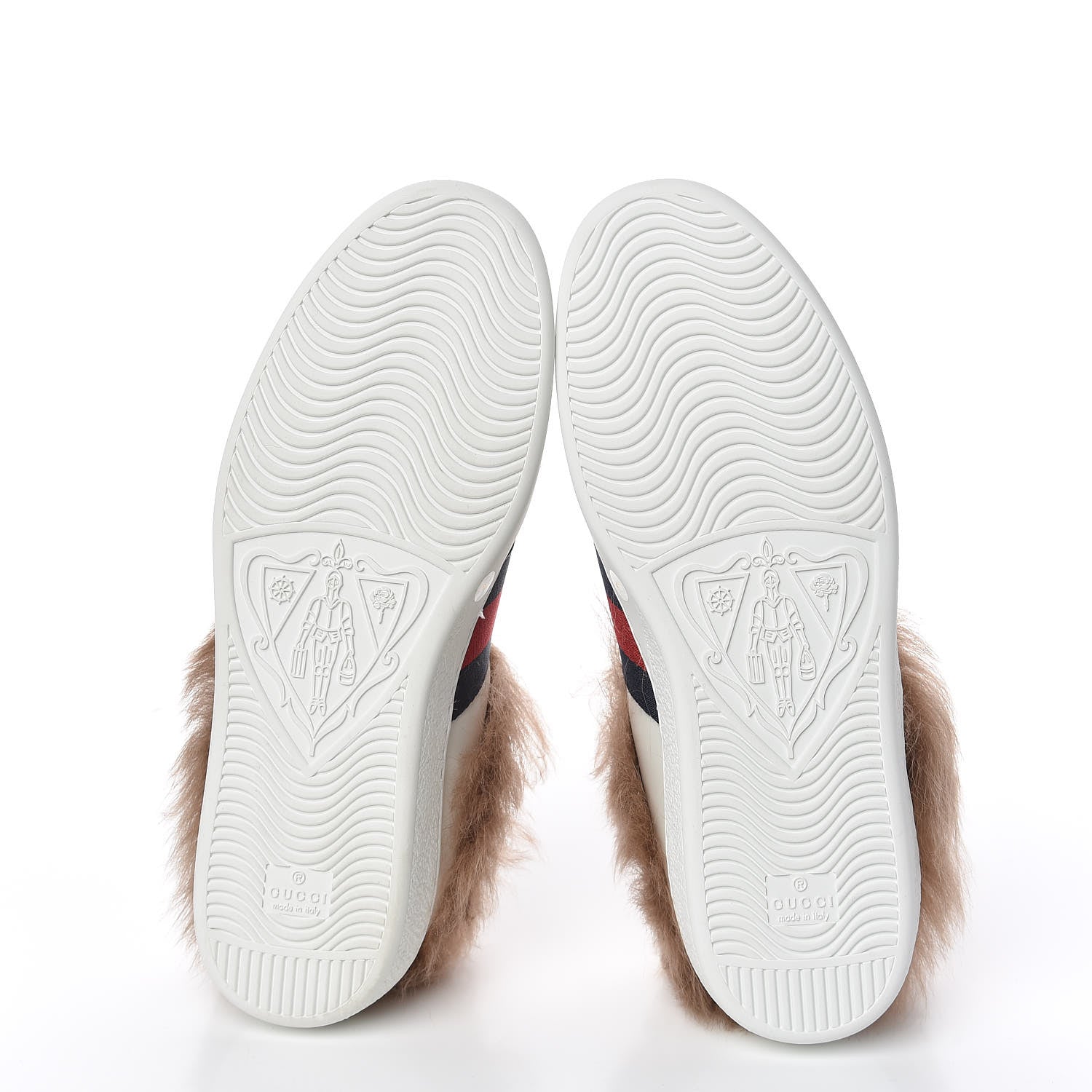 Gucci Calfskin Wool Web Bee Embroidered Mens Ace Sneakers 8 White 5 of 9