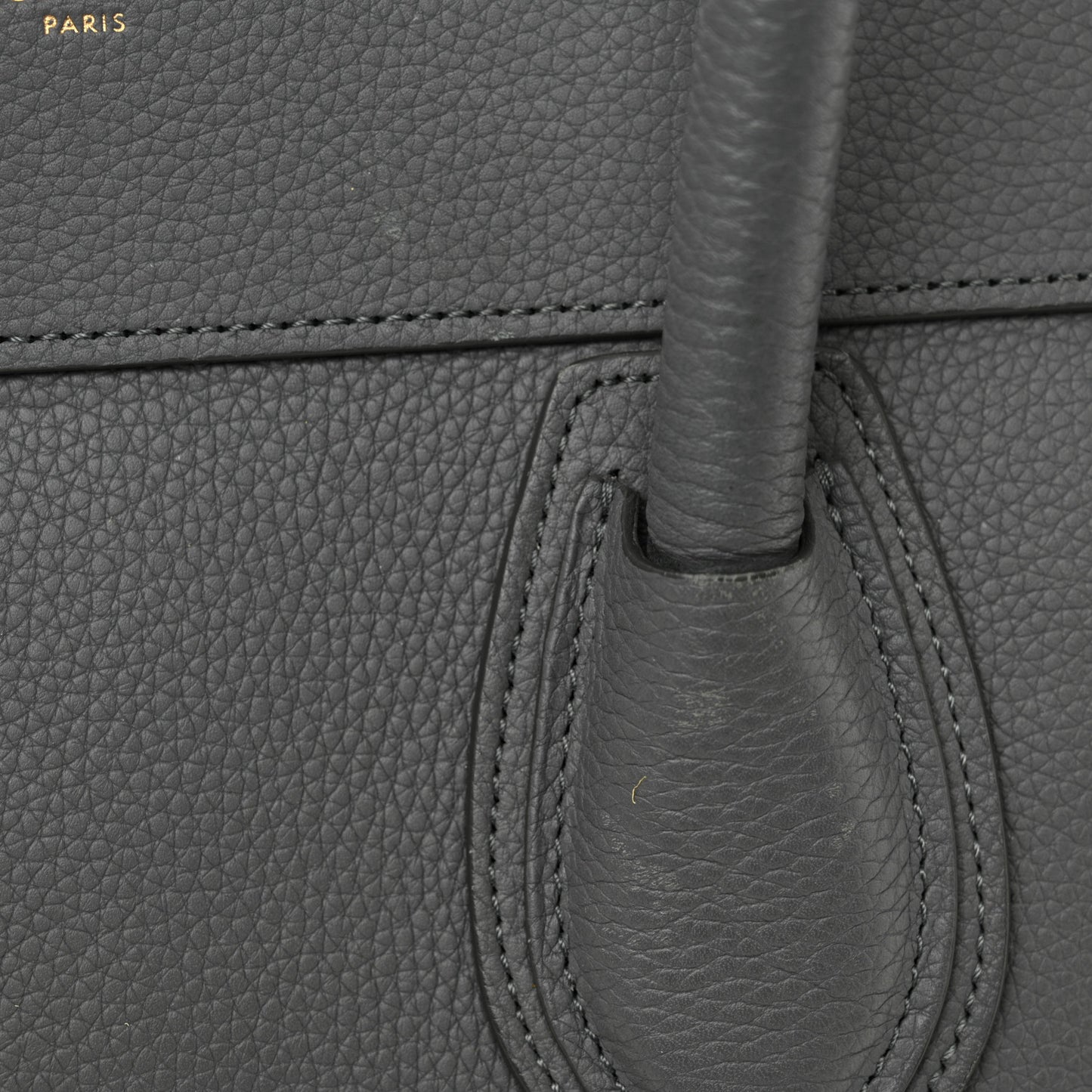 Drummed Calfskin Mini Luggage Kohl
