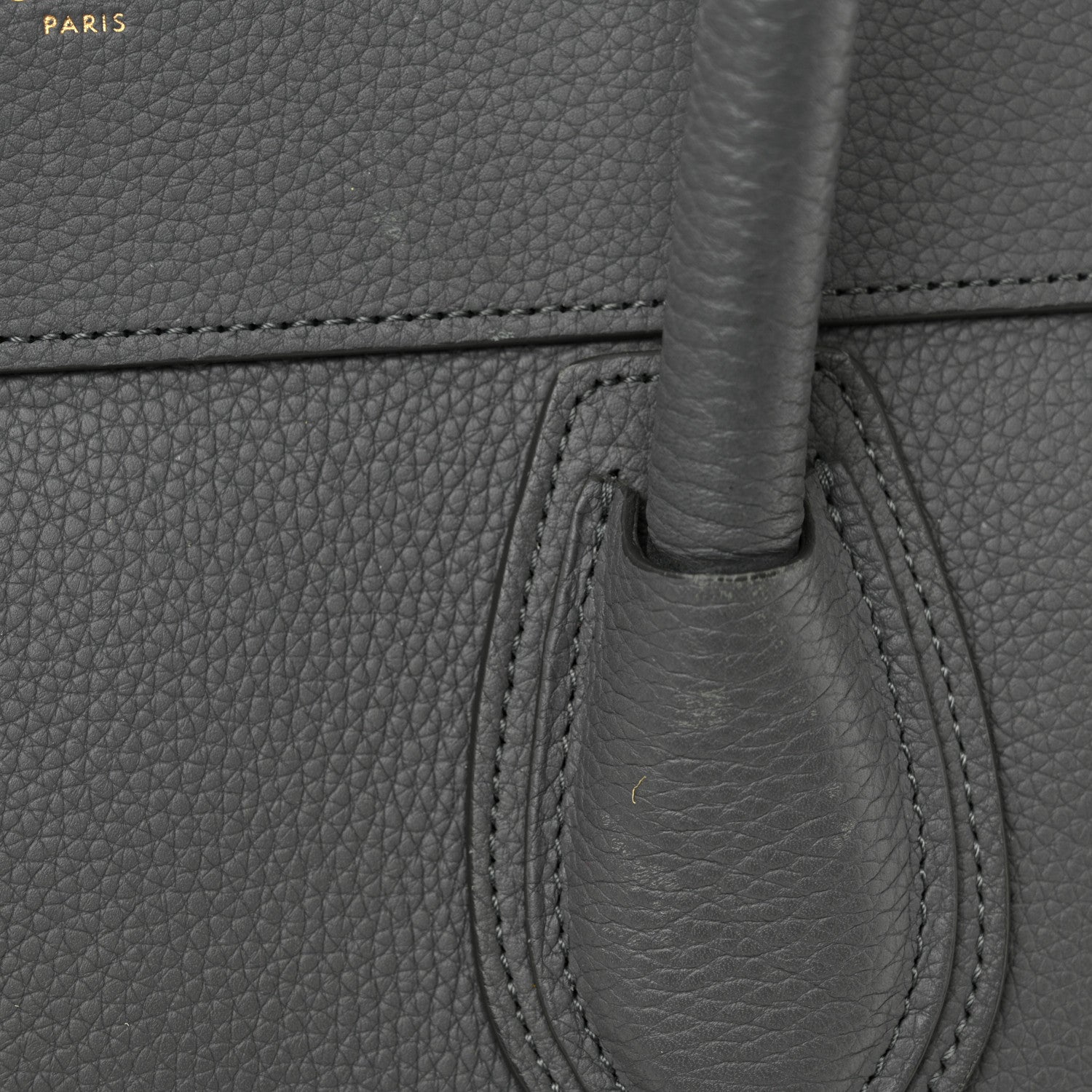 Celine Drummed Calfskin Mini Luggage Kohl 14 of 20