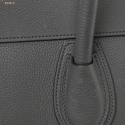 Celine Drummed Calfskin Mini Luggage Kohl 14 of 20