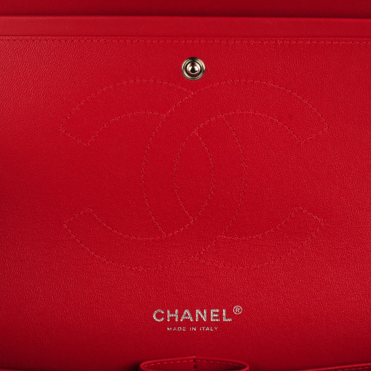 Lambskin Quilted Jumbo Double Flap Red