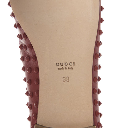 Gucci Calfskin Studded Ballerina Flats 38 Red 7 of 8