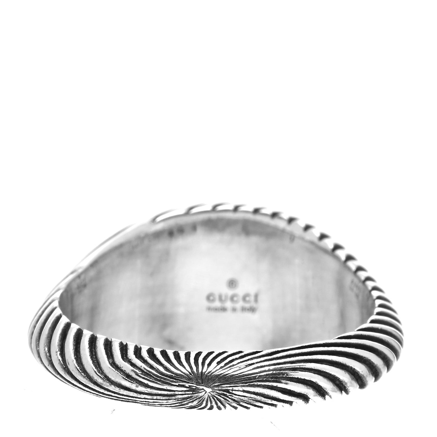 Sterling Silver GG Marmont Signet Ring 49 4.75