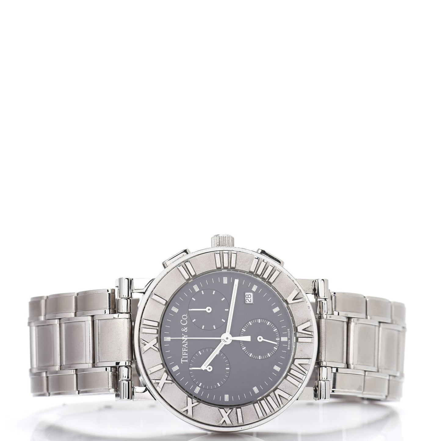 Stainless Steel 35mm Atlas Chronograph Quartz Watch Black