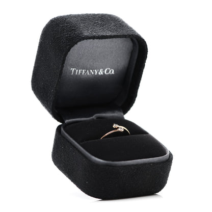 Tiffany 18K Rose Gold Diamond Elsa Peretti Hoop Ring 57 8 5 of 5