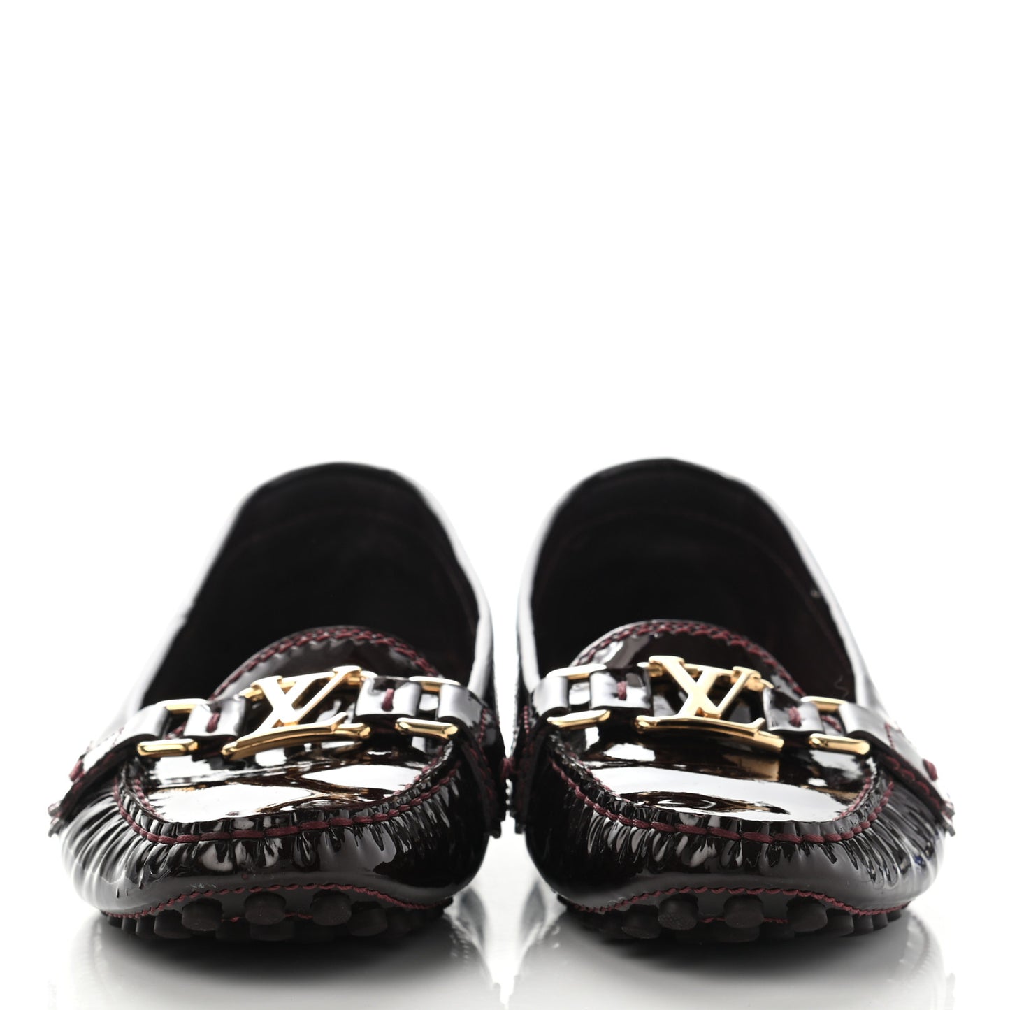 Patent Calfskin Oxford Loafers 39 Amarante