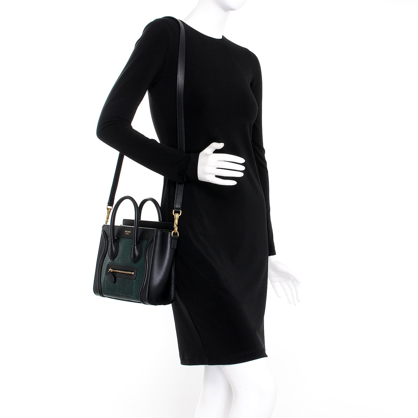Lizard Smooth Calfskin Nano Luggage Dark Green