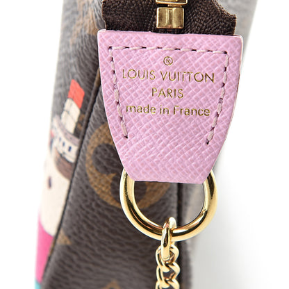 Louis Vuitton Monogram 2016 Christmas Animation Mini Pochette Accessories Rose Ballerine 6 of 8