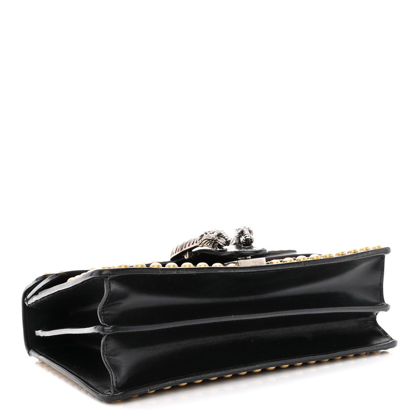 Calfskin Floral Embroidered Studded Small Dionysus Shoulder Bag Black