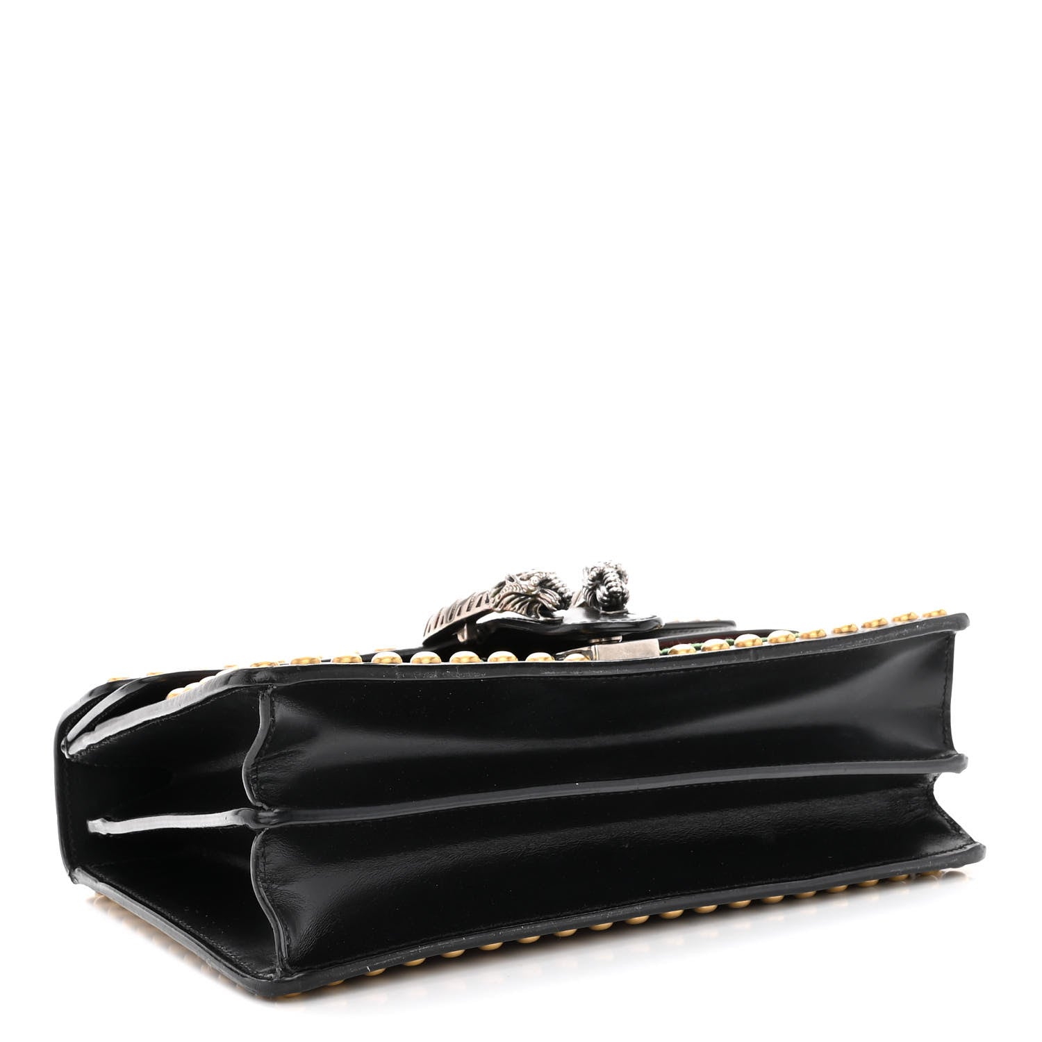 Gucci Calfskin Floral Embroidered Studded Small Dionysus Shoulder Bag Black 4 of 12