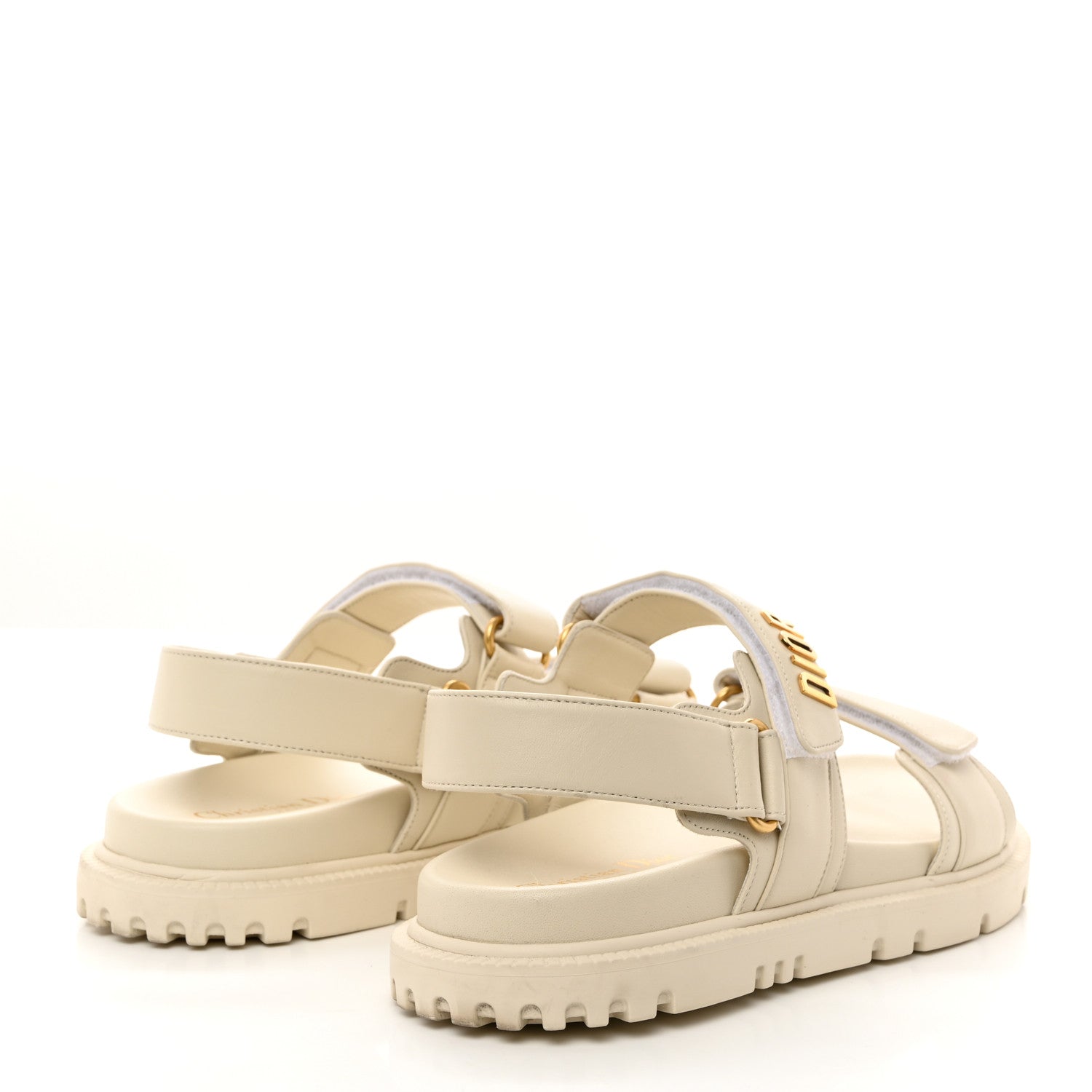 Christian Dior Lambskin Dioract 10mm Sandals 38 Off White 4 of 10