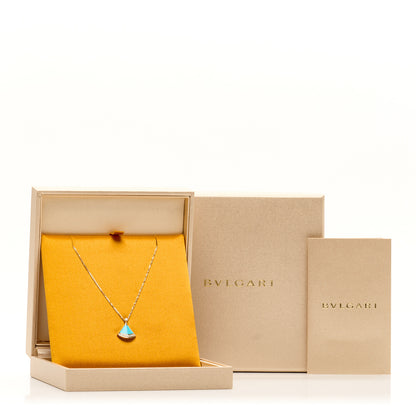 Bulgari 18K Yellow Gold Diamond Turquoise Divas' Dream Pave Pendant Necklace 5 of 5