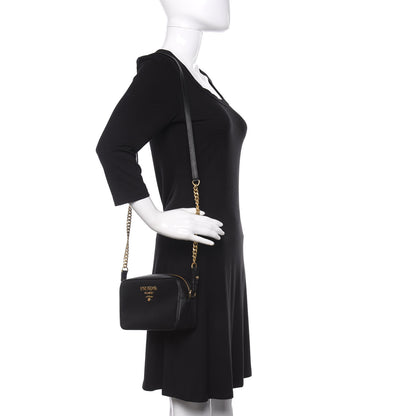 Prada Saffiano Lux Small Camera Crossbody Bag Black 2 of 9