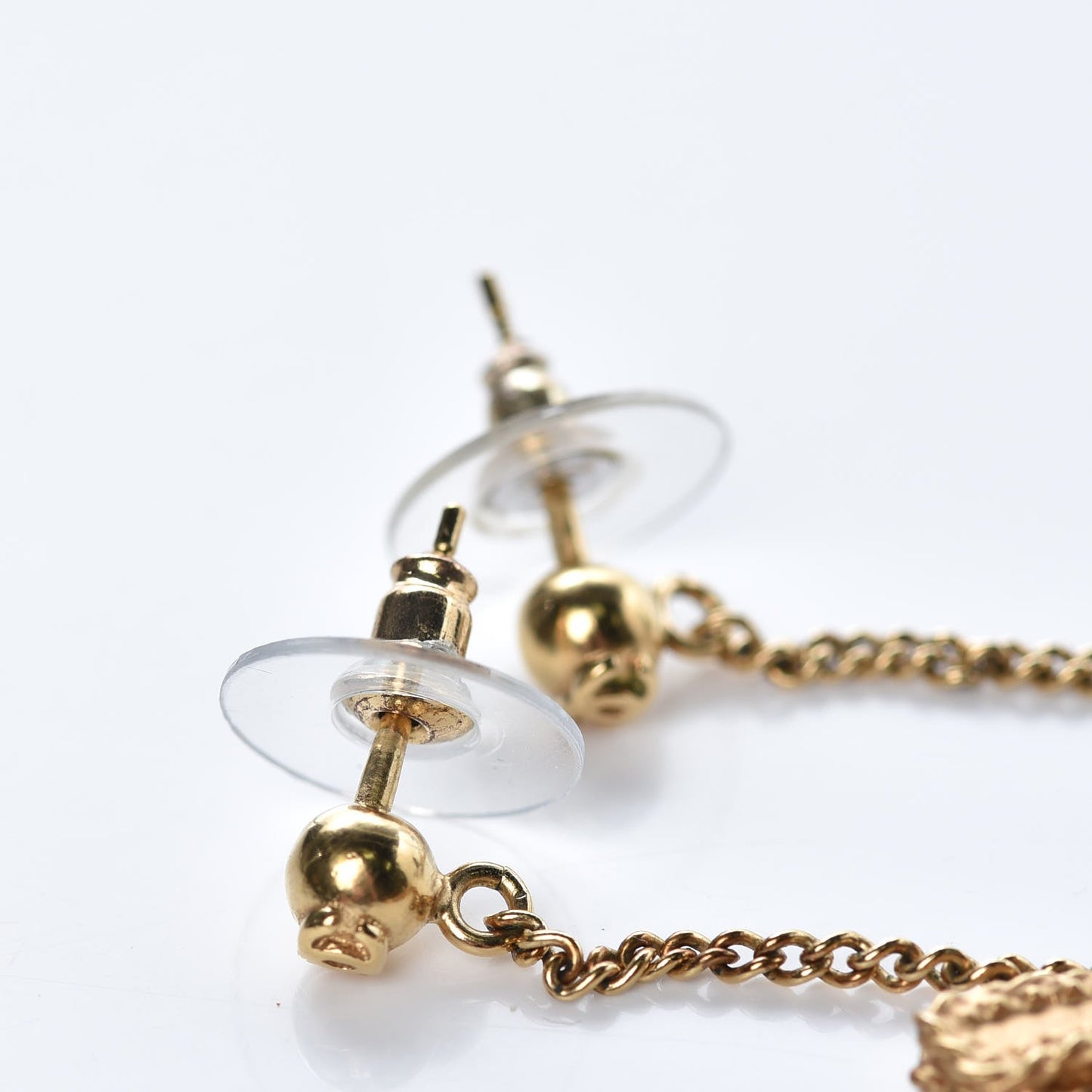 CC Drop Earrings Matte Gold