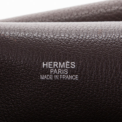 Hermes Taurillon Clemence Jypsiere 34 Chocolate 6 of 9