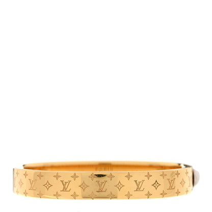 Louis Vuitton Brass Monogram Nanogram Cuff S Gold 3 of 5