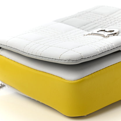 Burberry Lambskin Quilted Mini Lola Bag White Grey Yellow 5 of 8