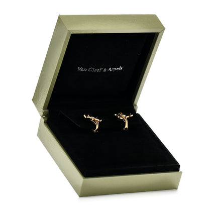 Van Cleef & Arpels 18K Yellow Gold Diamond Small Frivole Earrings 5 of 5