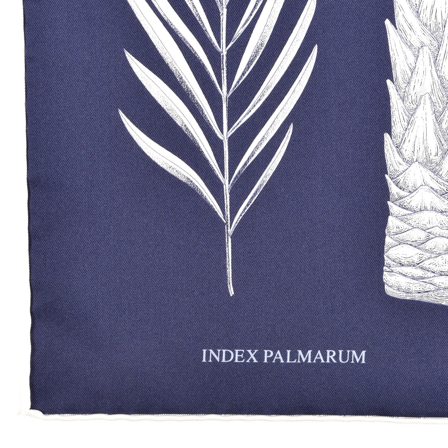 Hermes Silk Index Palmarum Scarf 90 Marine White 3 of 4