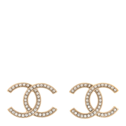 Chanel Crystal Large CC Earrings Gold 1 of 5