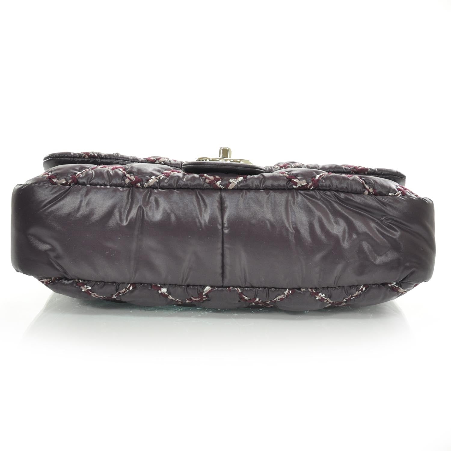 Chanel Nylon Quilted Tweed on Stitch Flap Purple 4 of 9